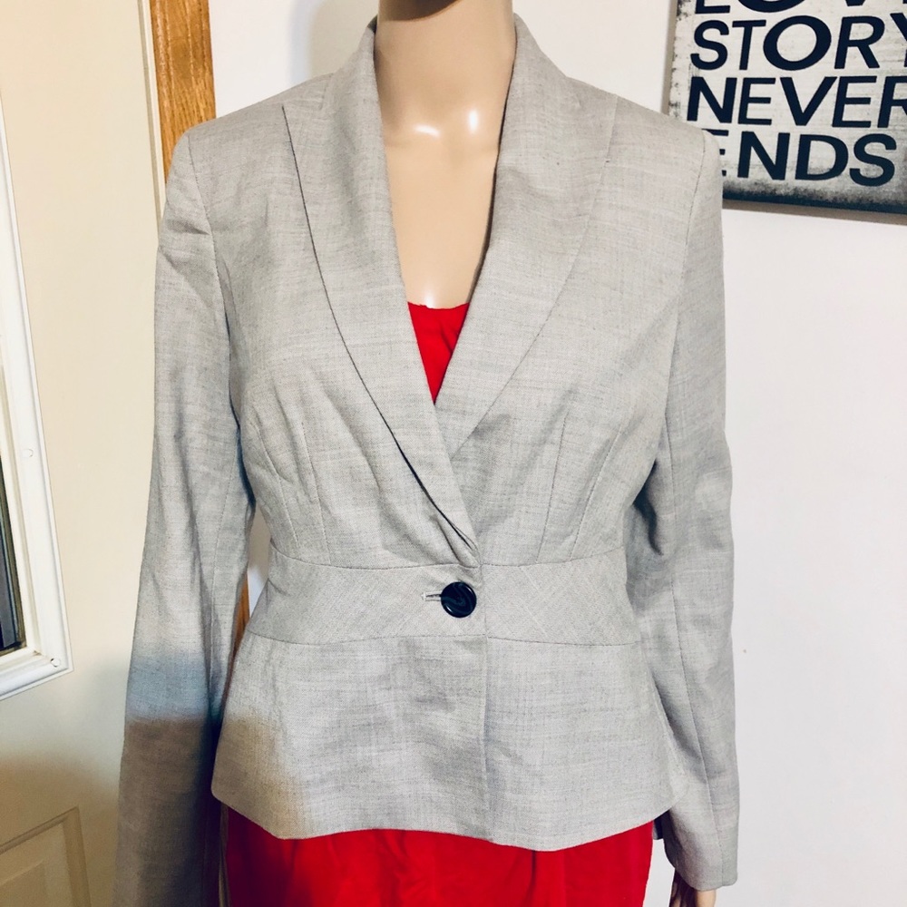Banana Republic Wool Blazer grey herringbone 4